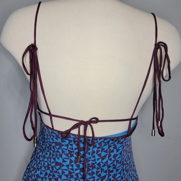 Free People | Kai Printed Mini Dress in colour Blue Combo - Picture 6 of 10